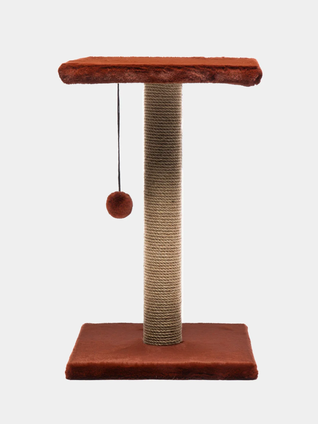 Коричневый когтеточка для кошек, с лежанкой, 30 х 30 х 50 см