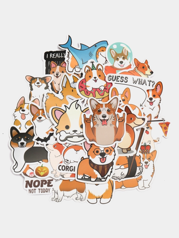 Стикеры "Корги", 50 штук