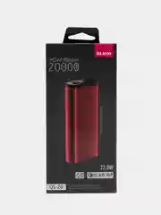 Красный внешний аккумулятор с быстрой зарядкой OLMIO QL-20, 20000mAh, 22.5W, QuickCharge 3.0