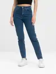 Синий женские джинсы MOM
