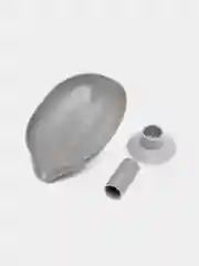 Серый мыльница на ножке, с присоской, со сливом