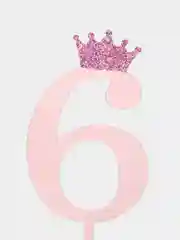 Бирюзовый топпер для торта, цифры от 0 до 9, розовые