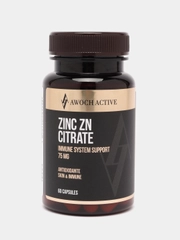 БАД к пище AWOCH ACTIVE ZINC CITRATE, цинк цитрат, 75 мг, 60 капсул, 27 г