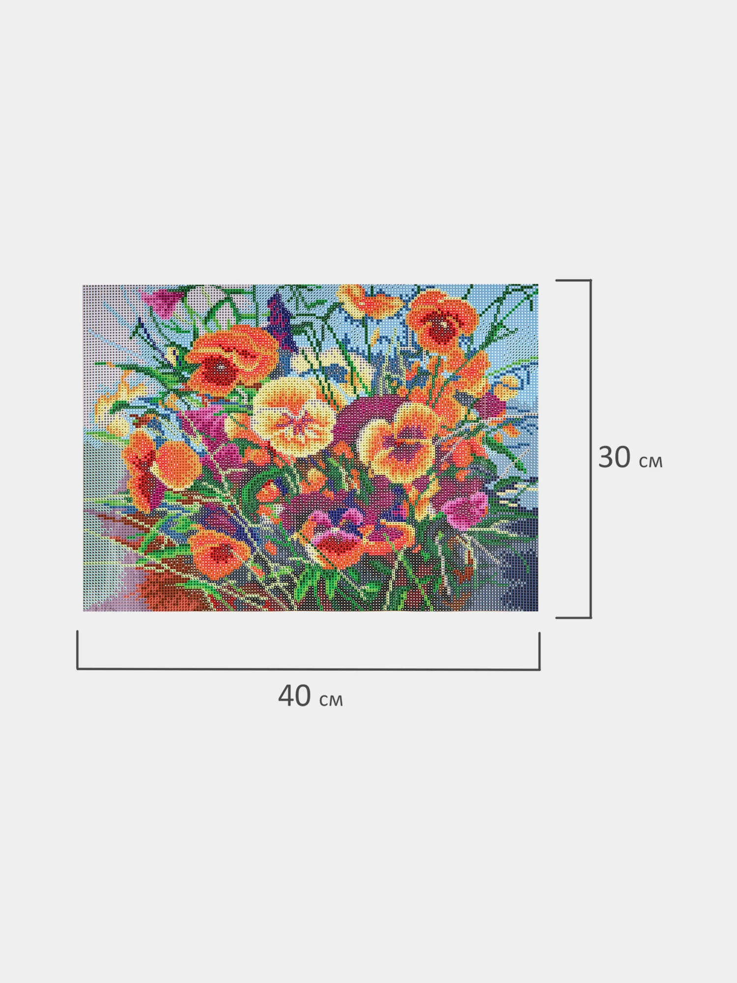 Алмазная мозаика картина вышивка из страз 30*40см, "Букет с анютками", 662574