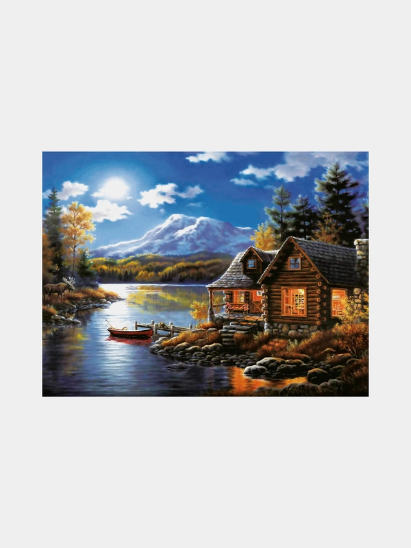 Алмазная мозаика картина вышивка из страз 30*40 см, "Вечер в горах", 662409