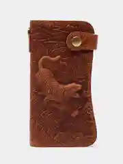 Бежевый меланж кошелек/ мужской/ натуральная кожа