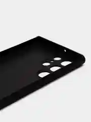 Черный чехол BROSCORP для Samsung Galaxy S22 Ultra матовый силиконовый тонкий бортик вокруг камер