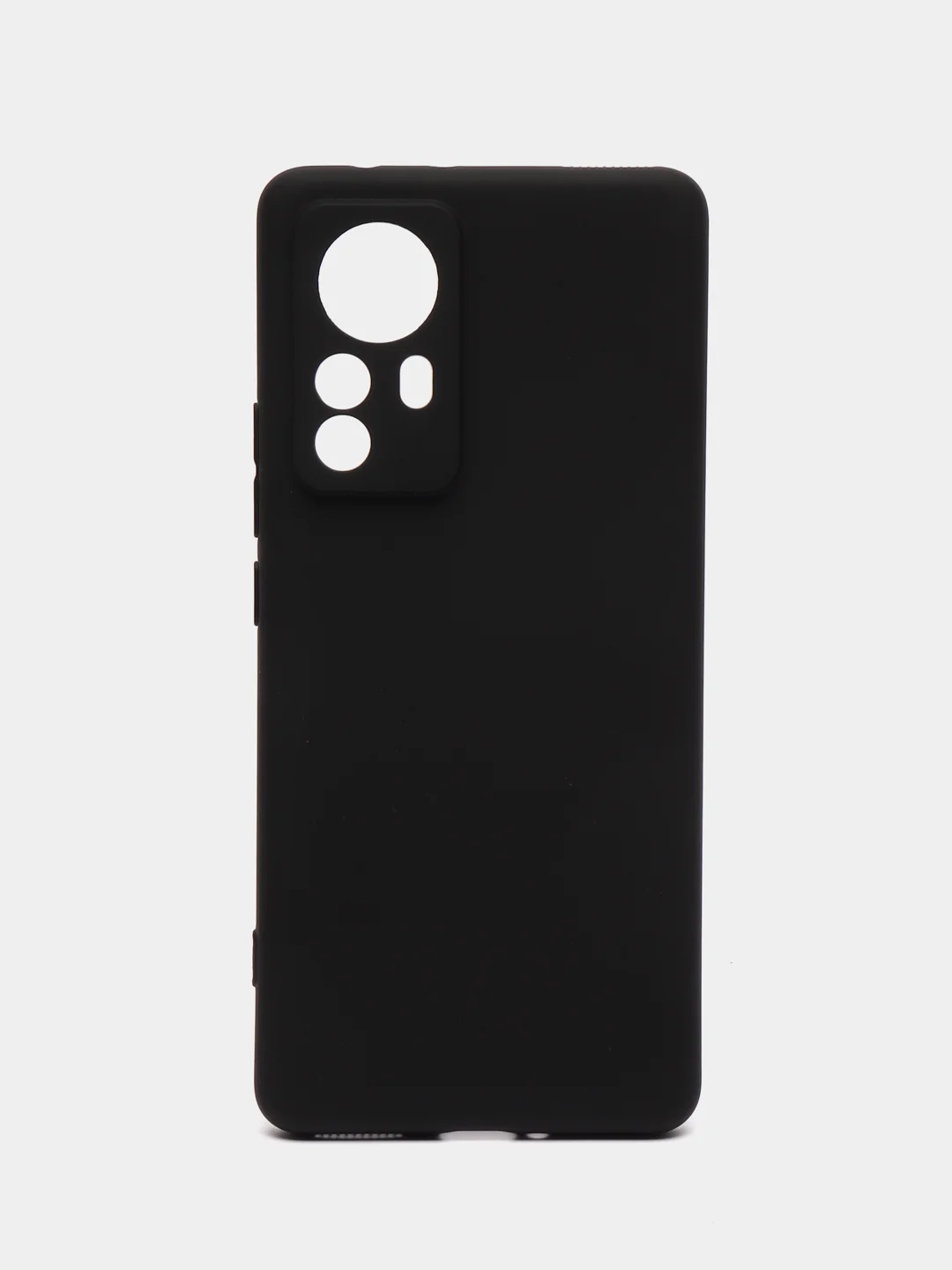 Черный чехол для Xiaomi 12 Pro / 12S Pro силиконовый BROSCORP тонкий матовый, покрытие soft-touch