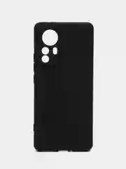 Черный чехол для Xiaomi 12 Pro / 12S Pro силиконовый BROSCORP тонкий матовый, покрытие soft-touch