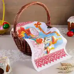 Декор в корзину "Христос Воскресе" на пасху,  подставка, кулич, яйца