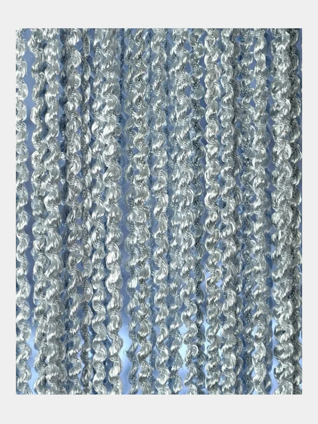 Серебряный нитяная штора, кисея, 2 х 1 м