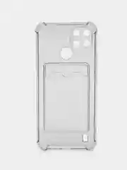 Серый противоударный чехол realme C21y , кармашек для карт