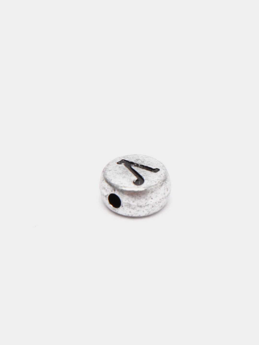 Серебряный бусины с буквами, 15 г, 110-120 штук