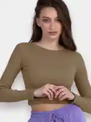 Бежевый лонгслив женский, с длинным рукавом