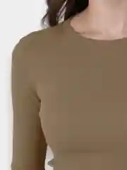 Бежевый лонгслив женский, с длинным рукавом