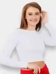 Белый лонгслив женский, с длинным рукавом