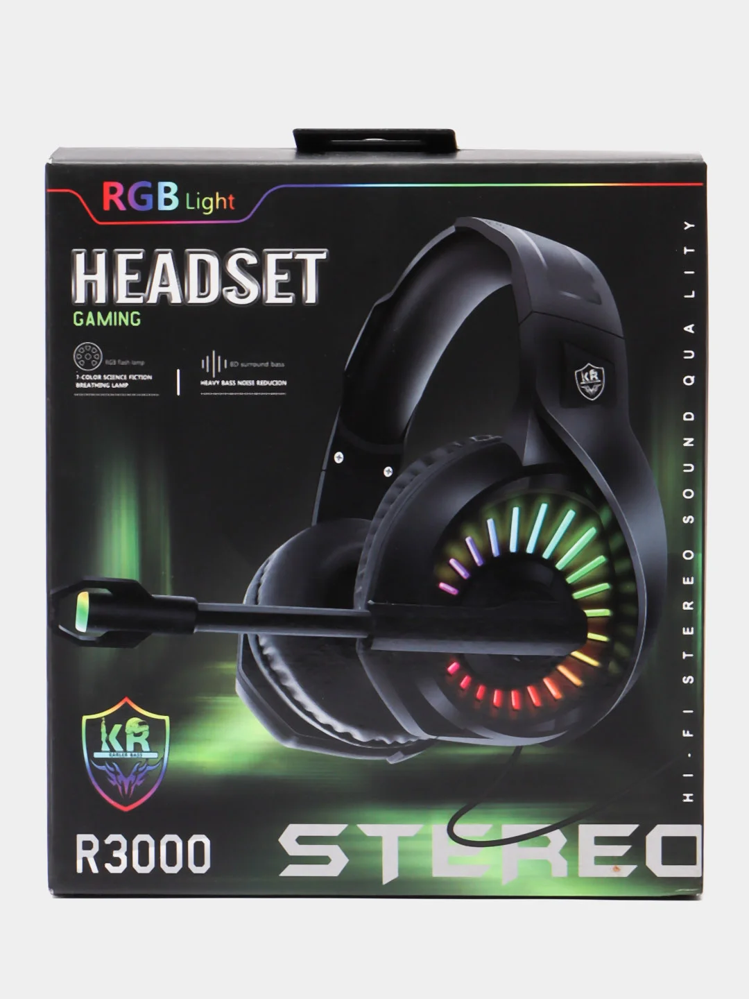 Черный игровые наушники Gaming Headset RGB Light R3000