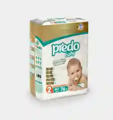 Подгузники Predo baby №2, детские, от 3 до 6 кг, 76 штук
