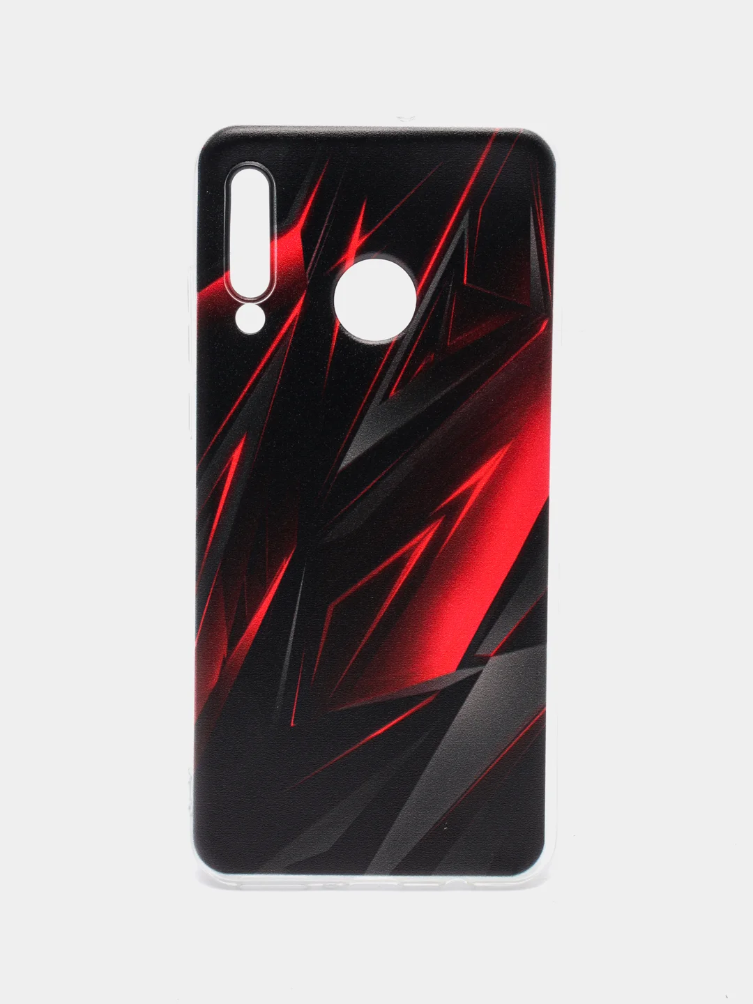 Красный чехол на Huawei P30 Lite/Honor 20S/20 Lite 2020 / Хонор 20 Lite прозрачный, с рисунком