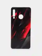 Красный чехол на Huawei P30 Lite/Honor 20S/20 Lite 2020 / Хонор 20 Lite прозрачный, с рисунком