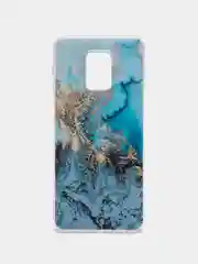 Голубой чехол на Xiaomi Redmi Note 9S/9 Pro / Сяоми Редми Нот 9S/9 Про прозрачный, с рисунком