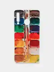 Бордовый чехол на Huawei P30 Lite/Honor 20S/20 Lite 2020 / Хонор 20 Lite прозрачный, с рисунком