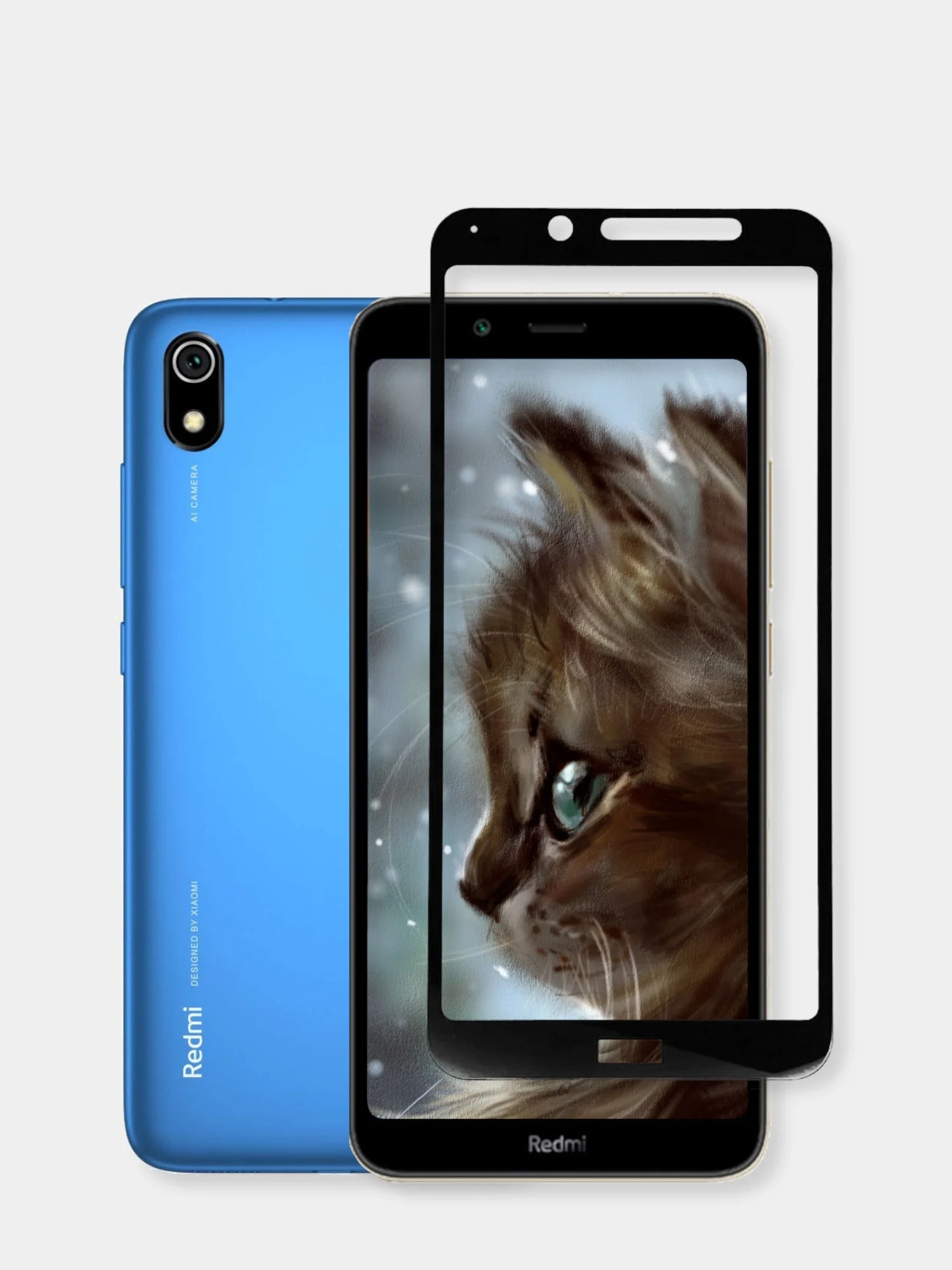 Черный защитное стекло 9D Xiaomi Redmi 7A (Сяоми Редми 7А)