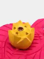 Желтый эко подставка для благовоний, из гималайского кедра ручной работы