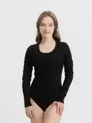 Черный боди женское, с длинным рукавом