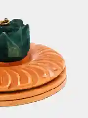 Желтый эко подставка для благовоний, из гималайского кедра ручной работы