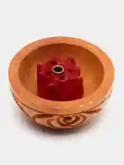 Алый эко подставка для благовоний, из гималайского кедра ручной работы