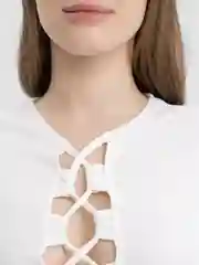 Белый боди со шнуровкой