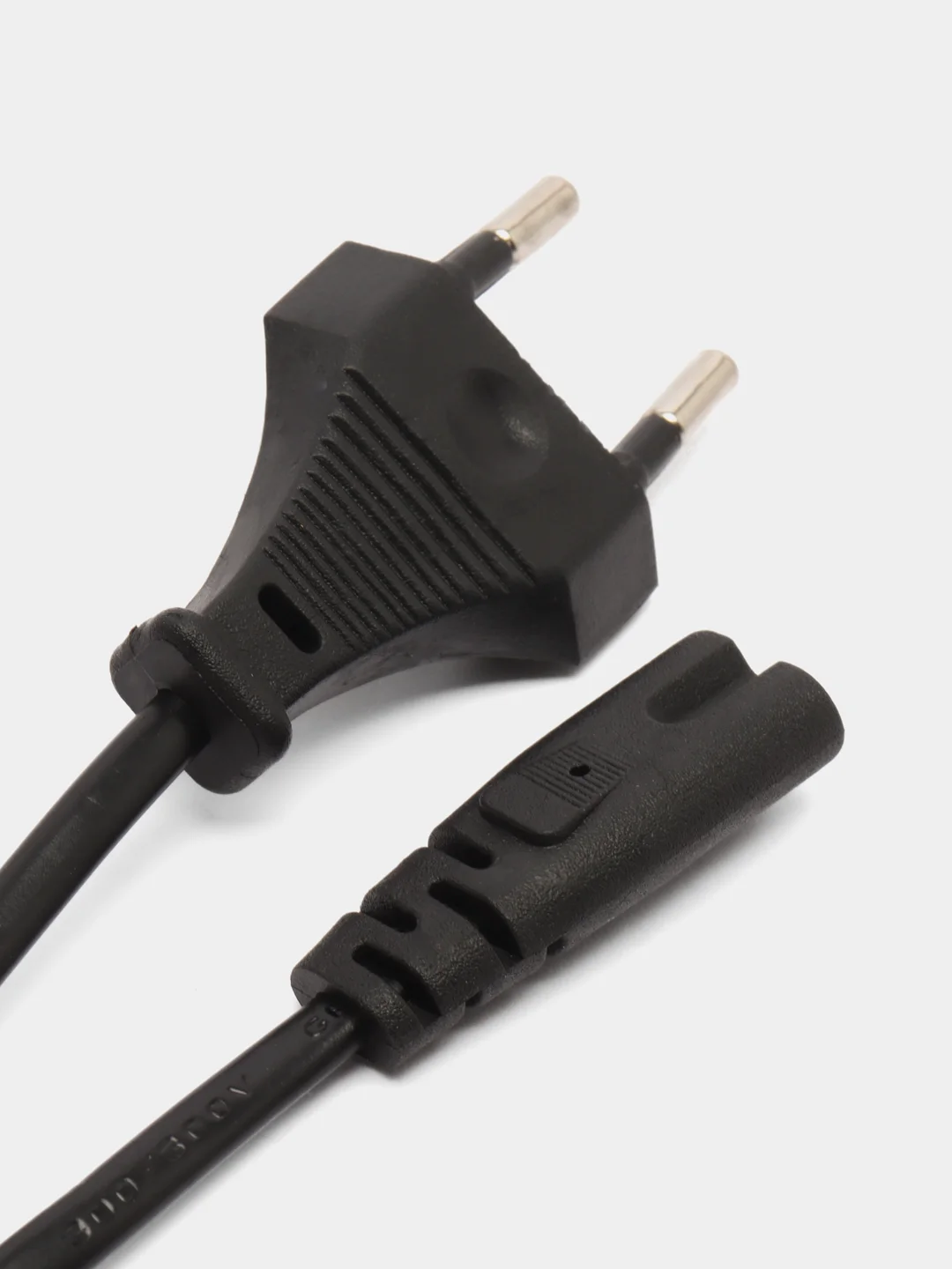 Сетевой кабель-шнур, евровилка, 2pin, C7, 2-контактный, черный для питания электроники