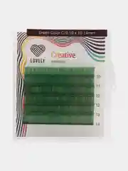 Зеленый ресницы для наращивания цветные LOVELY MINI, 6 линий