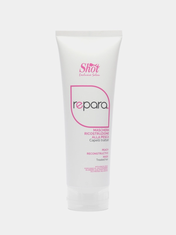 Восстанавливающая маска Shot Repara Peach Mask, с персиком, для поврежденных волос, 250 мл