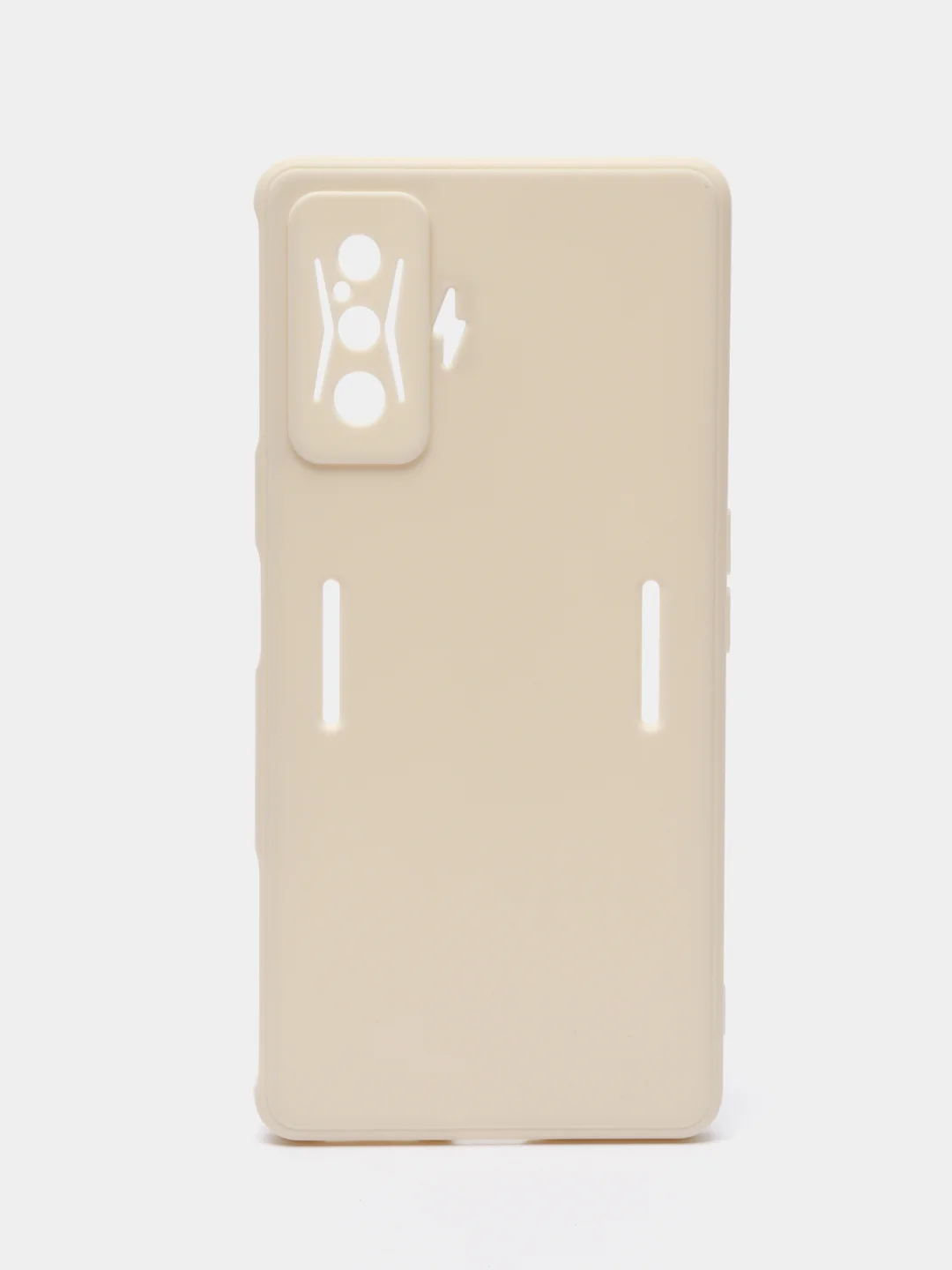 Молочный чехол для Xiaomi Poco F4 GT (Поко Ф4 Джити) силиконовый, черный, матовый, с защитой камеры