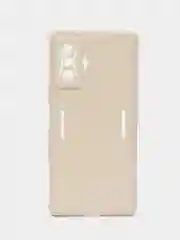 Молочный чехол для Xiaomi Poco F4 GT (Поко Ф4 Джити) силиконовый, черный, матовый, с защитой камеры
