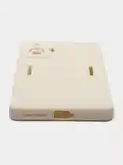 Молочный чехол для Xiaomi Poco F4 GT (Поко Ф4 Джити) силиконовый, черный, матовый, с защитой камеры