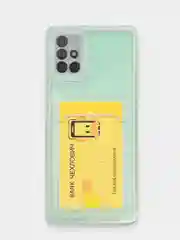 Чехол Samsung Galaxy A71 (Самсунг Галакси А71) прозрачный силиконовый с карманом для карты