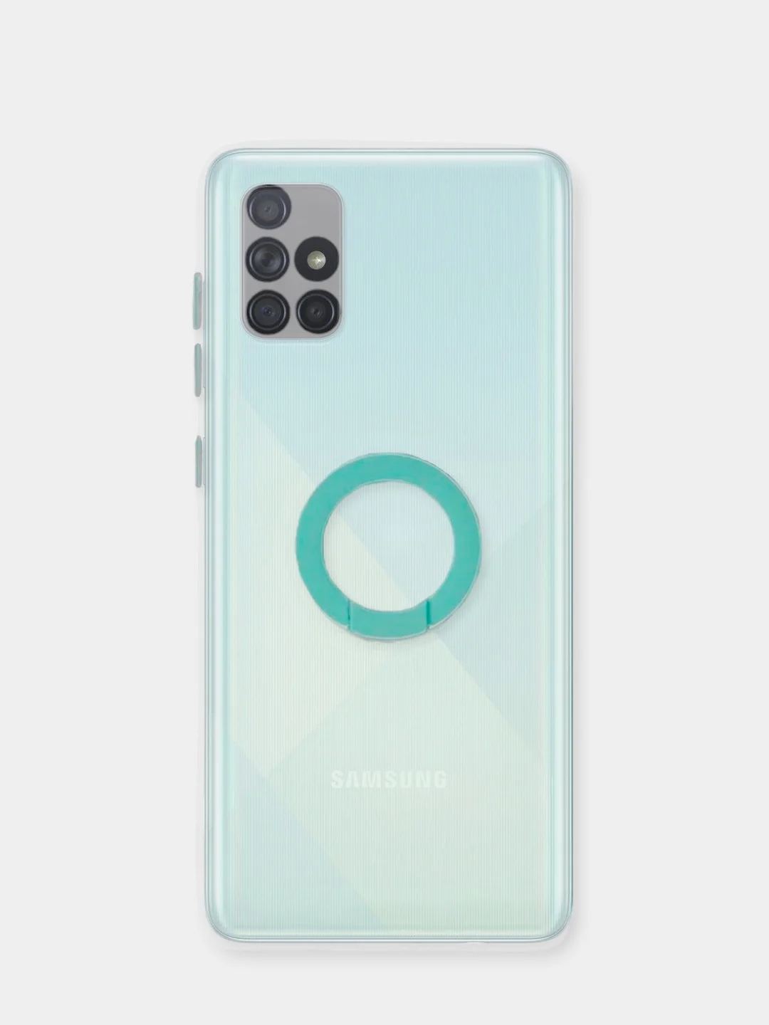 Красный чехол для Samsung Galaxy A71, Галакси А71 прозрачный, силиконовый, с кольцом-держателем