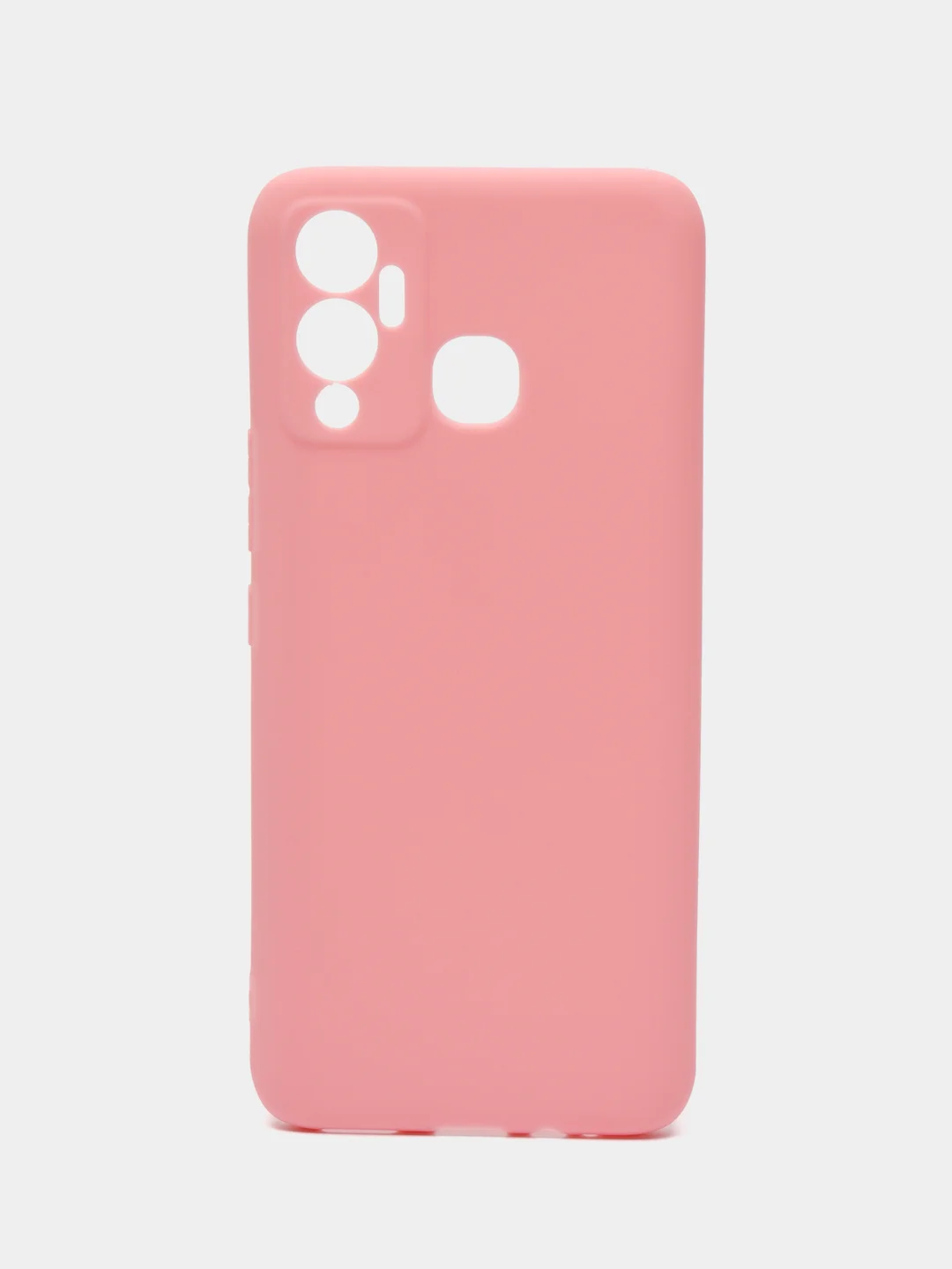 Розовый чехол для Infinix Hot 12 Play, силиконовый, цветной, матовый, с защитой камеры