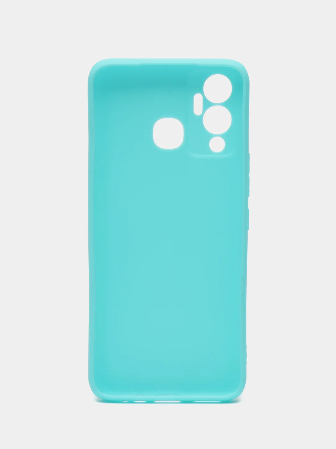 Бирюзовый чехол для Infinix Hot 12 Play, силиконовый, цветной, матовый, с защитой камеры