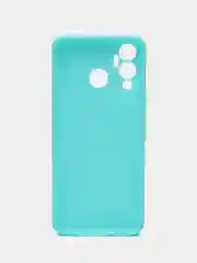 Бирюзовый чехол для Infinix Hot 12 Play, силиконовый, цветной, матовый, с защитой камеры
