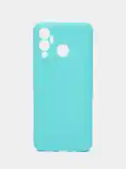Бирюзовый чехол для Infinix Hot 12 Play, силиконовый, цветной, матовый, с защитой камеры