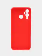 Красный чехол для Infinix Hot 12 Play, силиконовый, цветной, матовый, с защитой камеры