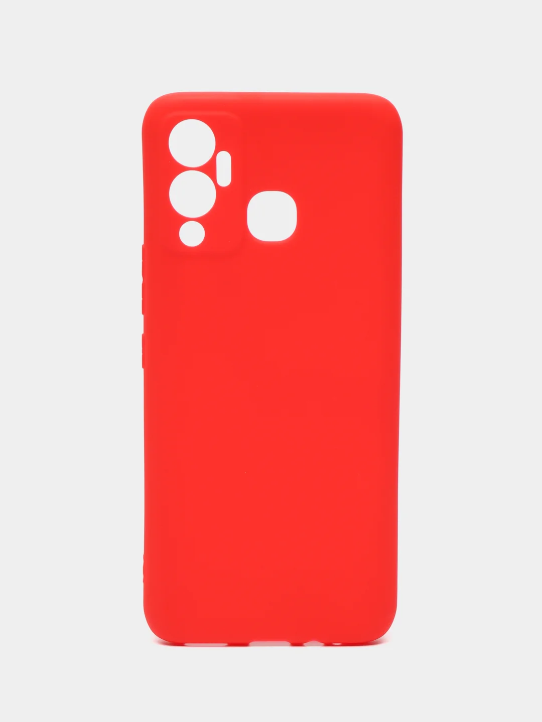 Красный чехол для Infinix Hot 12 Play, силиконовый, цветной, матовый, с защитой камеры