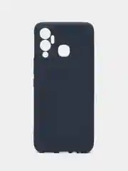Синий чехол для Infinix Hot 12 Play, силиконовый, цветной, матовый, с защитой камеры