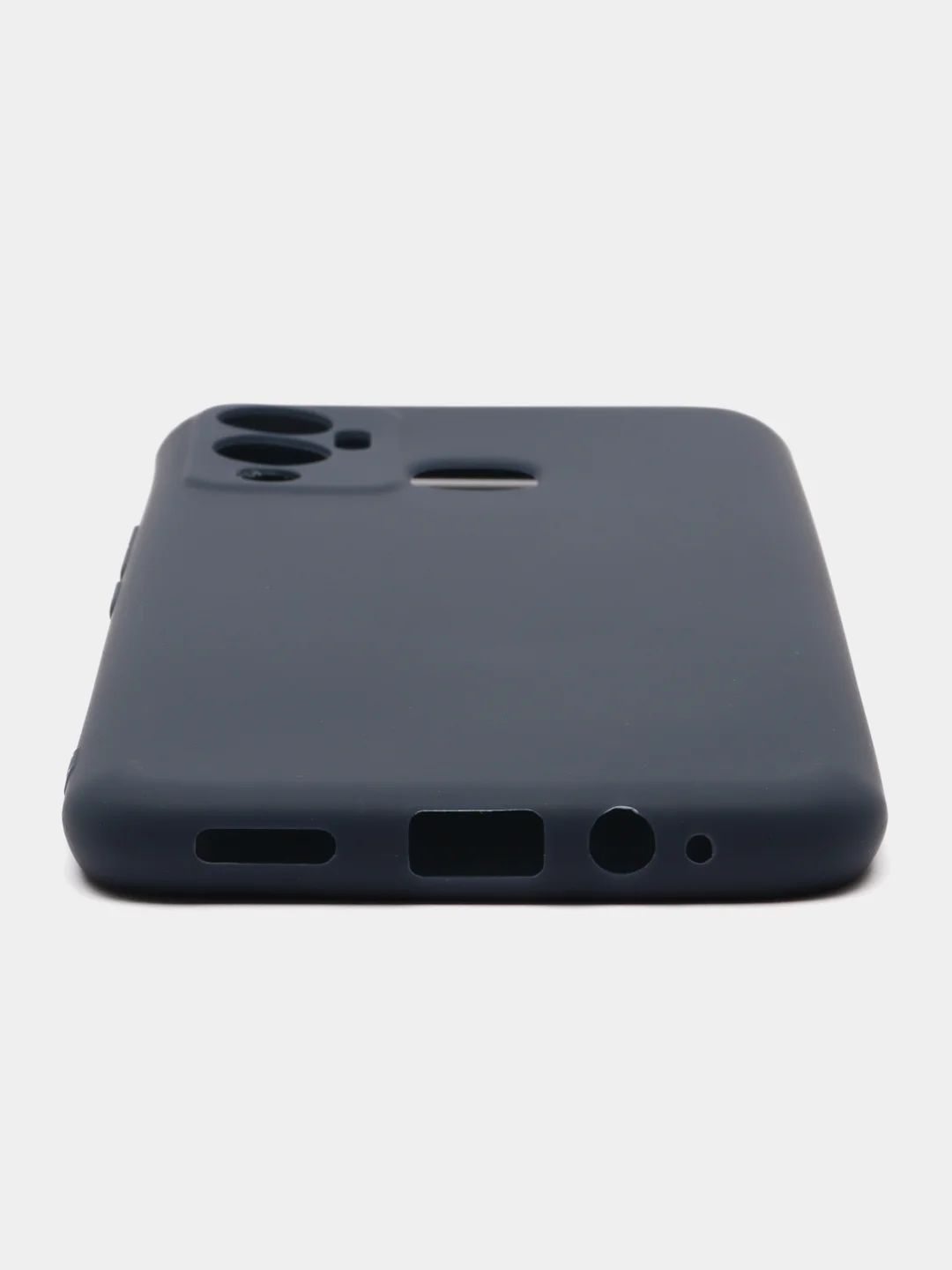 Синий чехол для Infinix Hot 12 Play, силиконовый, цветной, матовый, с защитой камеры