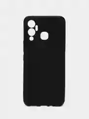 Черный чехол для Infinix Hot 12 Play, силиконовый, цветной, матовый, с защитой камеры