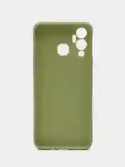 Оливковый чехол для Infinix Hot 12 Play, силиконовый, цветной, матовый, с защитой камеры